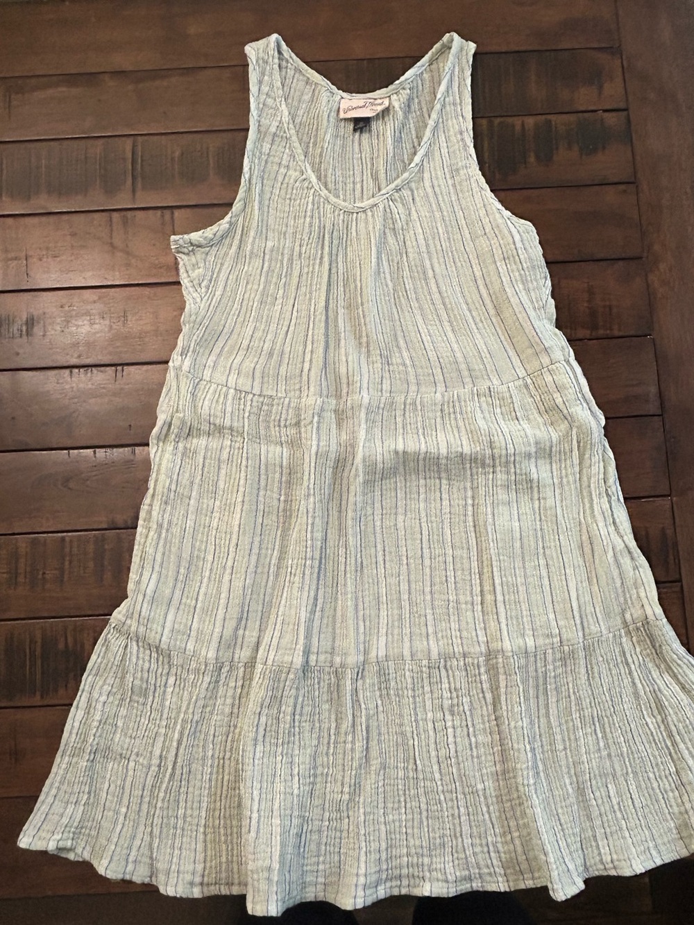 Light Blue, Mint & White Striped Tank Dress